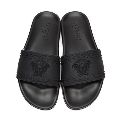 versace men's medusa slides|versace medusa detail round heels.